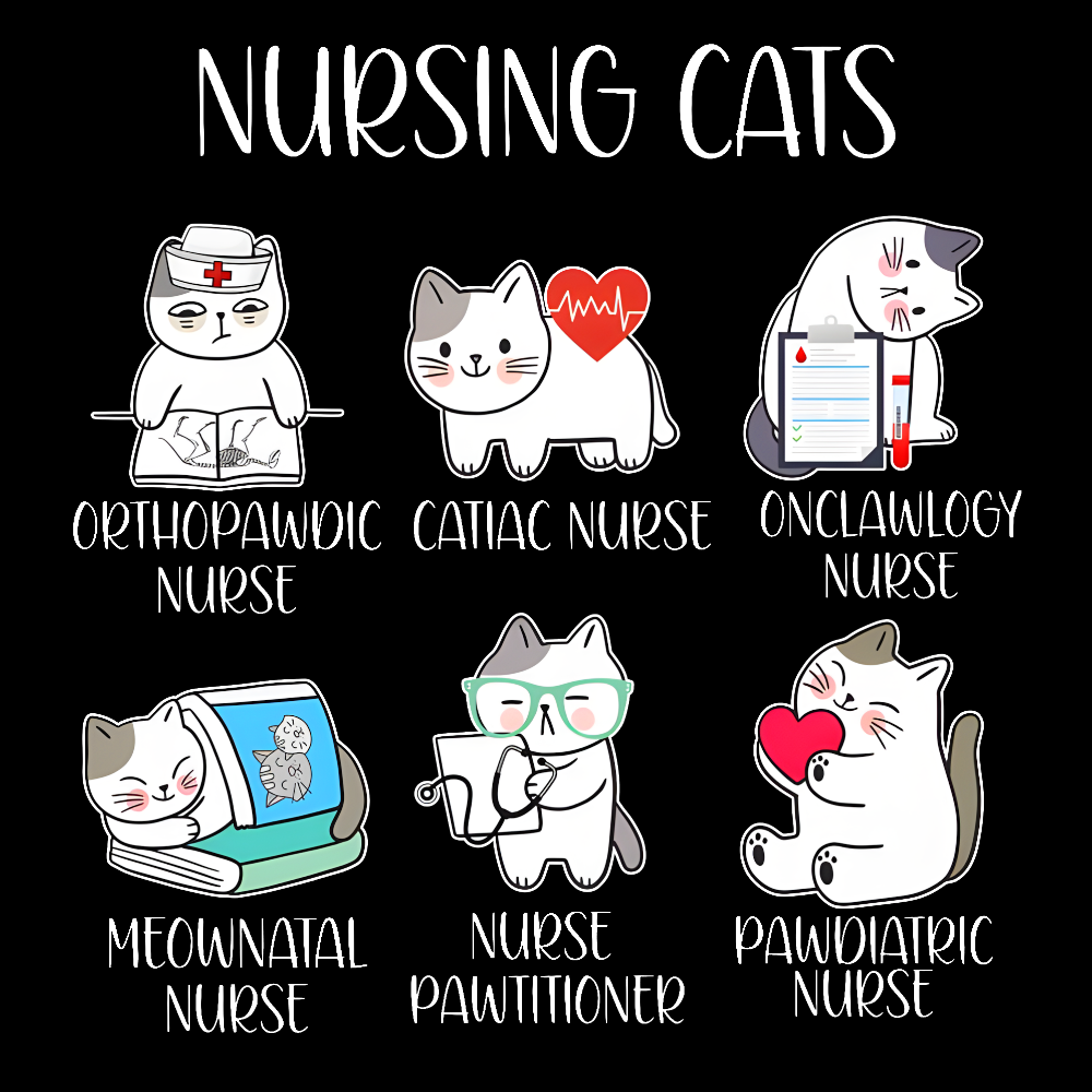 Nursing Cats Cotton Doctor T-shirt