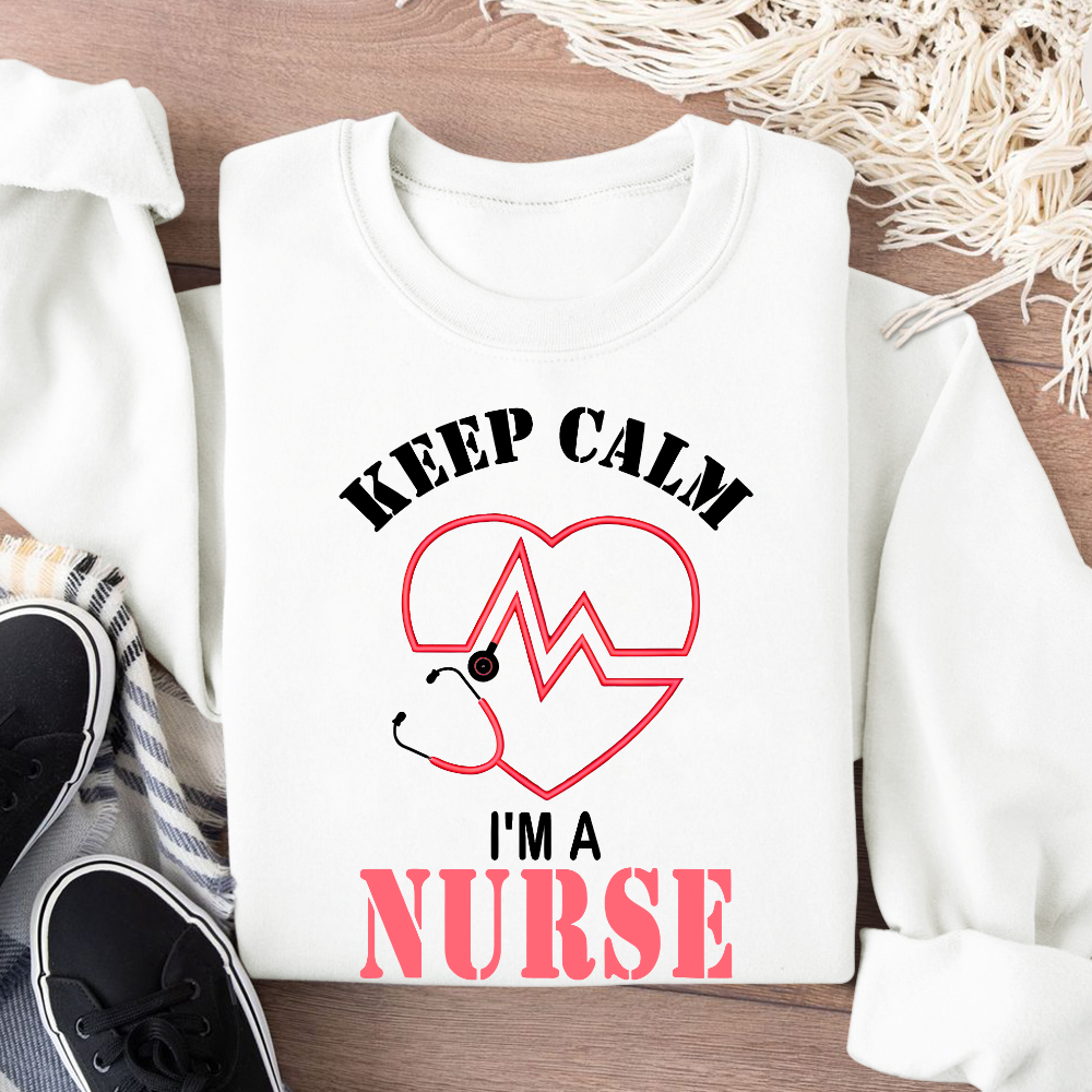 Keep Calm I‘m A Nurse Cotton Pullover Sweatshirt