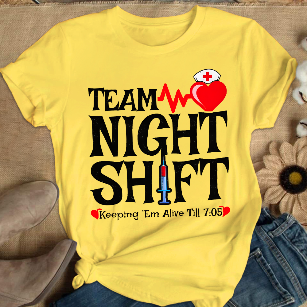 Team Night Shift Cotton Nurse T-shirt