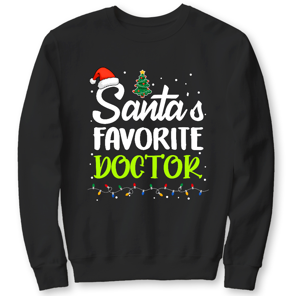 Santa’s Favorite Christmas Doctor Cotton Pullover Sweatshirt