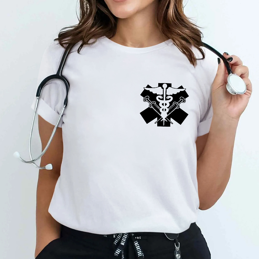 Physician Symbol Doctor Nurse Cotton Nurse T-shirt