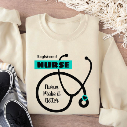 Cute RN Nursing Cotton Pullover Sweatshirt