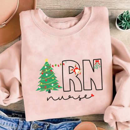 Christmas EN Nurse Cotton Pullover Sweatshirt
