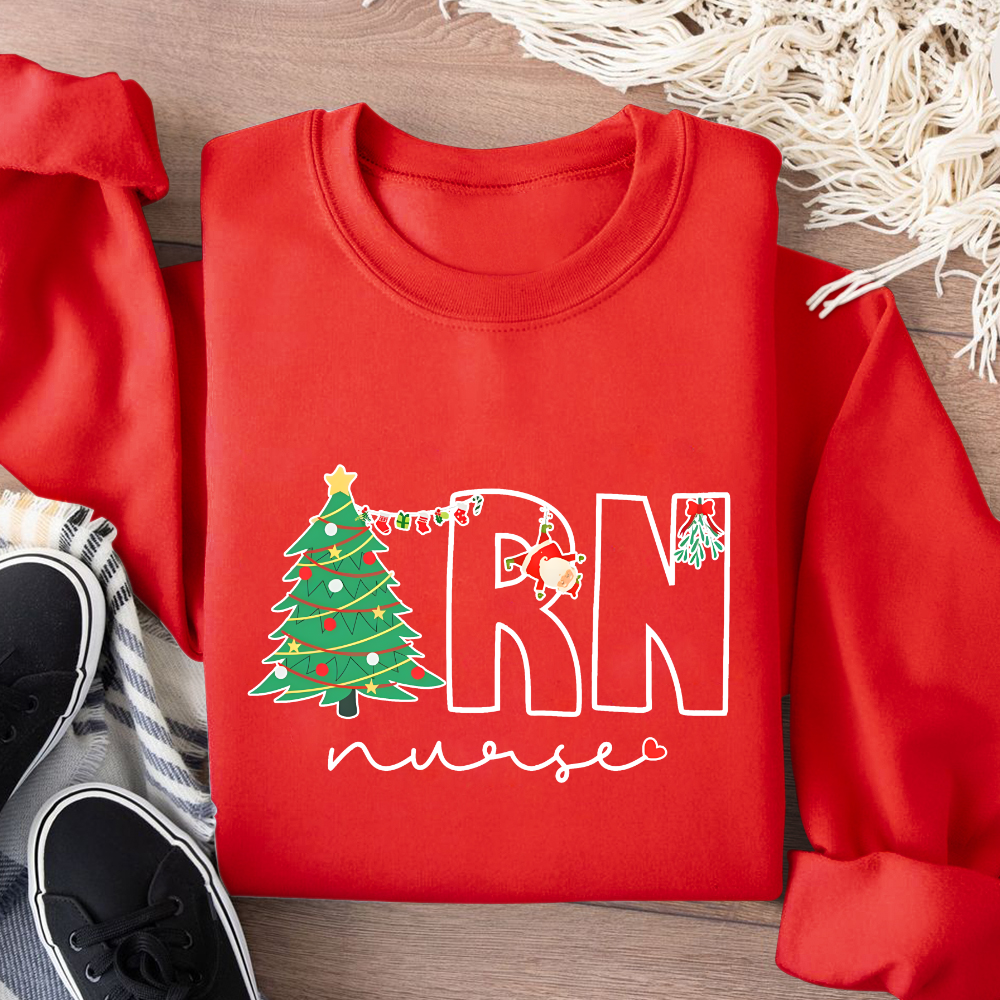 Christmas EN Nurse Cotton Pullover Sweatshirt