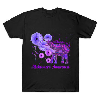 Alzheimer's Awareness Remember For You Ethnic Elephant Cotton Doctor T-shirt