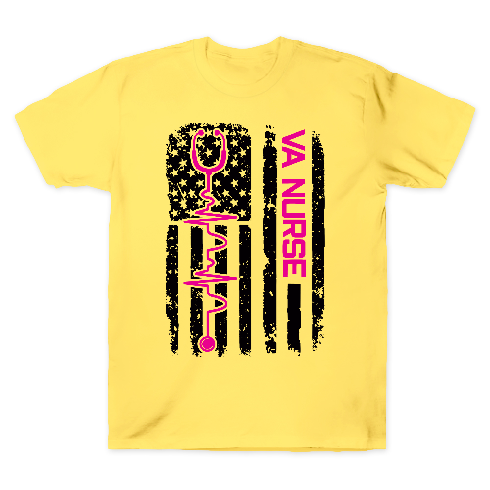 Vintage USA American Flag VA Nurse Patriotic Nursing Gifts Cotton Doctor T-shirt