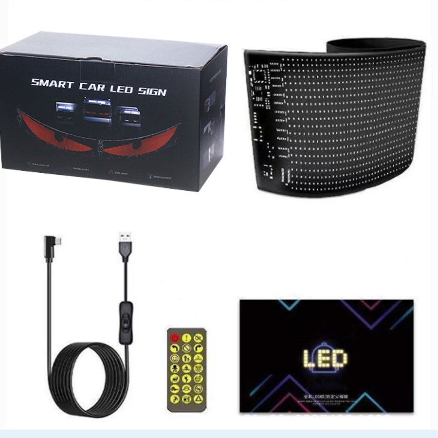 🔥 Last Day 49% OFF 🔥DIY Car Dynamic LED Smart Colorful Eye Lamp Soft Screen