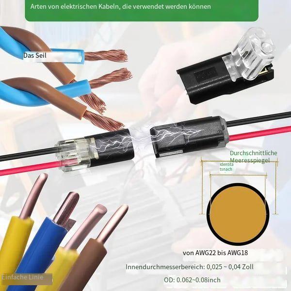 Doppelader-Steckverbinder für LED-Lichtleisten, 2-polig