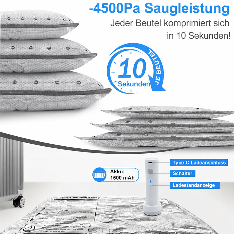 🔥LETZTER TAG – 49 % RABATT – Kabelloses Reise-Vakuum-Aufbewahrungsbeutel-Set mit Kompressionsfunktion