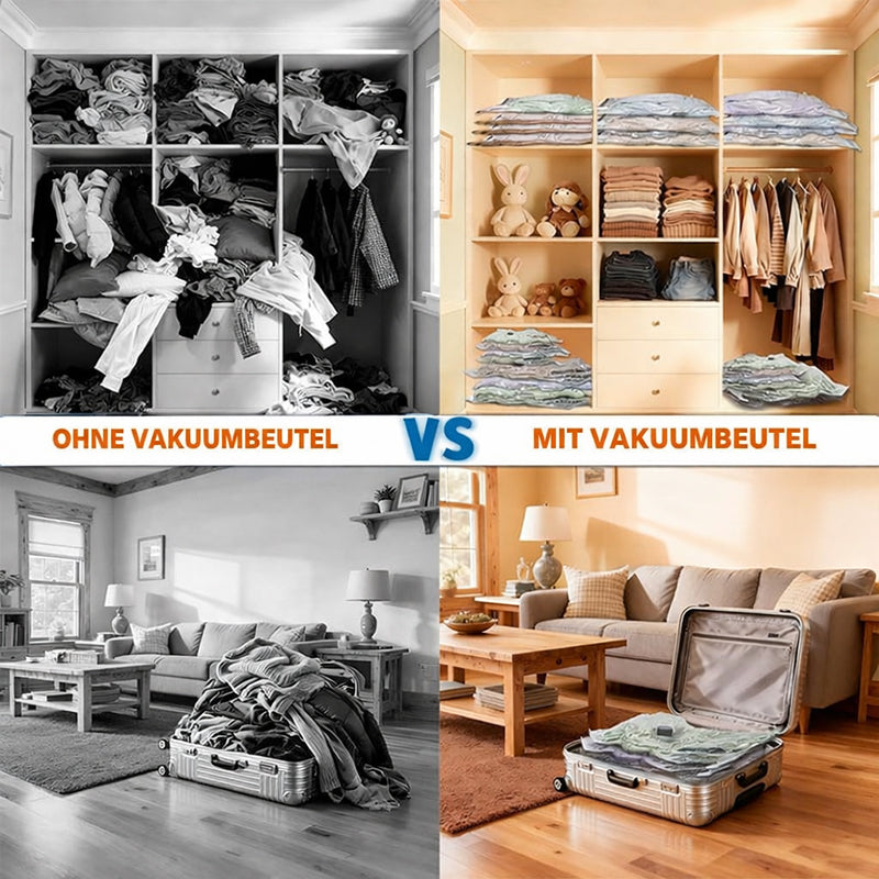 🔥LETZTER TAG – 49 % RABATT – Kabelloses Reise-Vakuum-Aufbewahrungsbeutel-Set mit Kompressionsfunktion