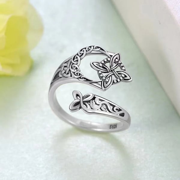 🔥Last Day 50% OFF💍 S925 Sterling Silver Celtic Knot Ring – Open Adjustable Design, Timeless Symbolism & Hypoallergenic ✨