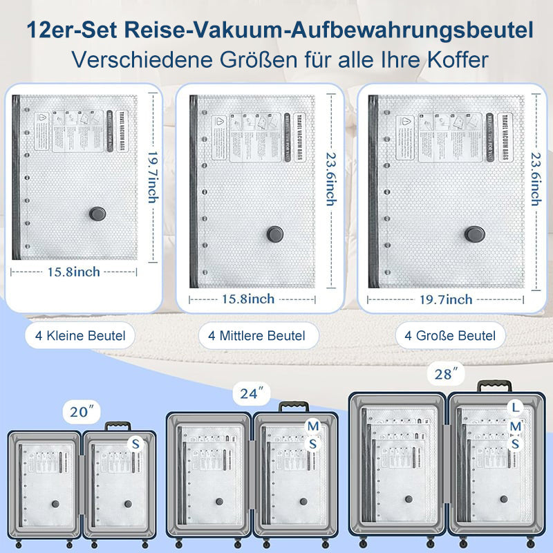 🔥LETZTER TAG – 49 % RABATT – Kabelloses Reise-Vakuum-Aufbewahrungsbeutel-Set mit Kompressionsfunktion