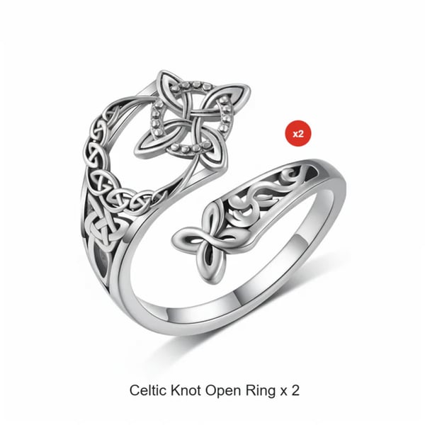 🔥Last Day 50% OFF💍 S925 Sterling Silver Celtic Knot Ring – Open Adjustable Design, Timeless Symbolism & Hypoallergenic ✨