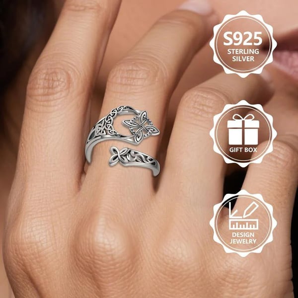 🔥Last Day 50% OFF💍 S925 Sterling Silver Celtic Knot Ring – Open Adjustable Design, Timeless Symbolism & Hypoallergenic ✨