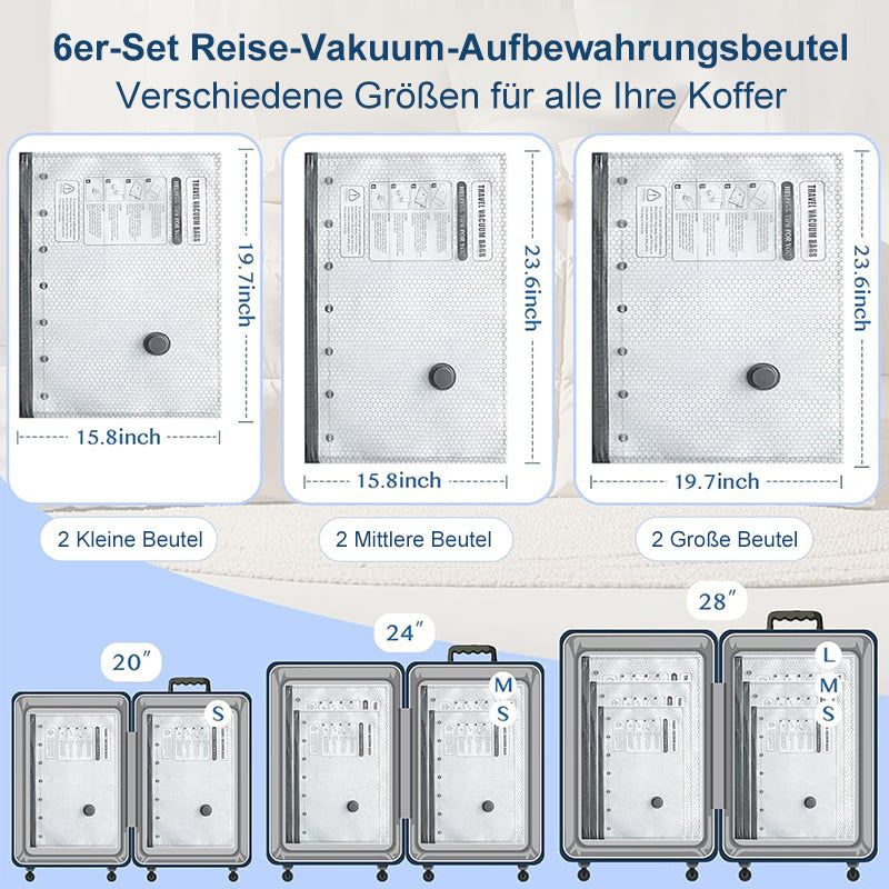 🔥LETZTER TAG – 49 % RABATT – Kabelloses Reise-Vakuum-Aufbewahrungsbeutel-Set mit Kompressionsfunktion