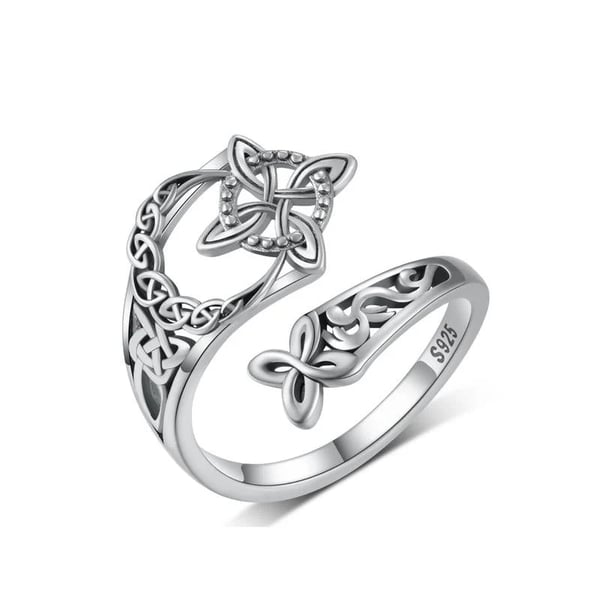 🔥Last Day 50% OFF💍 S925 Sterling Silver Celtic Knot Ring – Open Adjustable Design, Timeless Symbolism & Hypoallergenic ✨