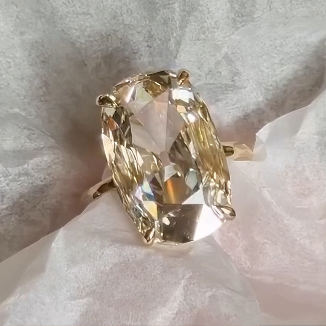 4.8ct Princess Cut White Sapphire Diamond Solitaire Ring