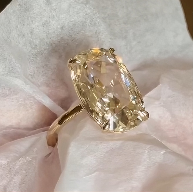 4.8ct Princess Cut White Sapphire Diamond Solitaire Ring