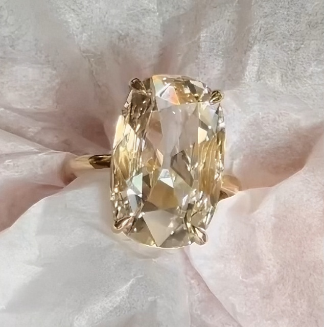 4.8ct Princess Cut White Sapphire Diamond Solitaire Ring