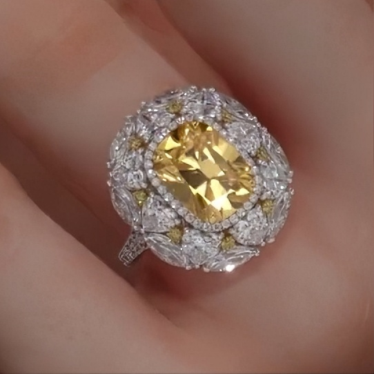 Elegant 2.3ct Oval Cut Yellow Sapphire Engagement Ring