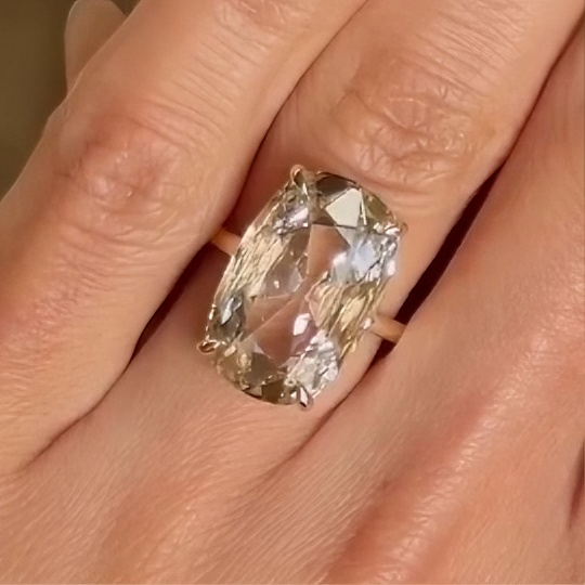 4.8ct Princess Cut White Sapphire Diamond Solitaire Ring