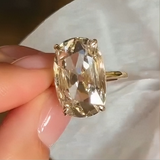 4.8ct Princess Cut White Sapphire Diamond Solitaire Ring