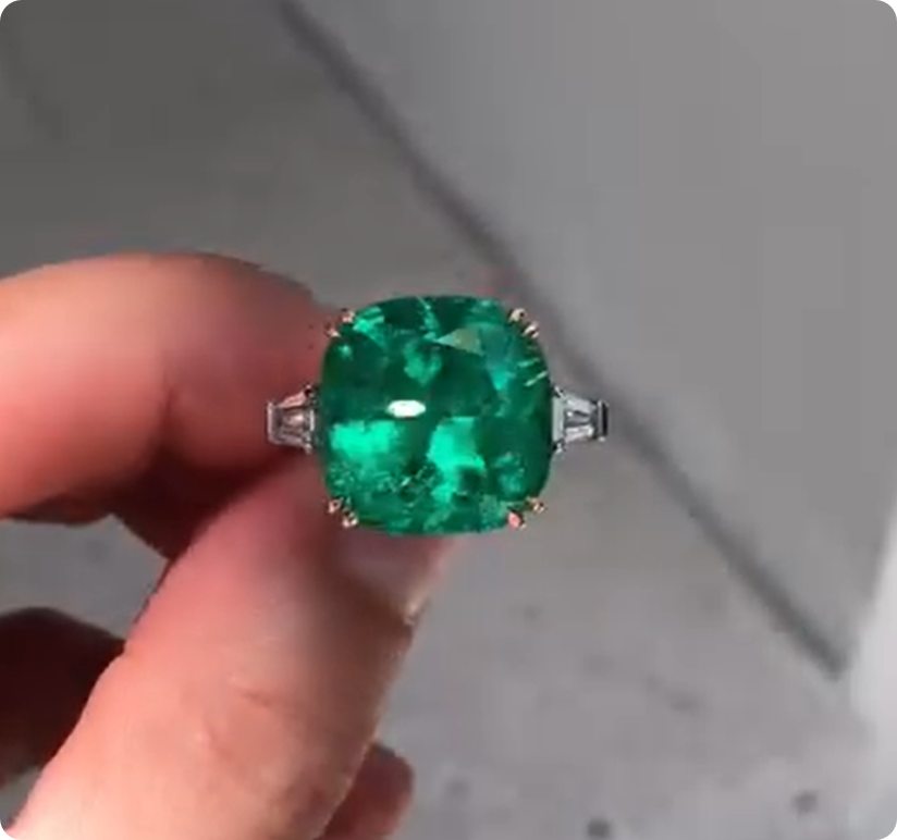 Timeless Classic 7ct Asscher Cut Emerald Sapphire Everyday Engagement Ring