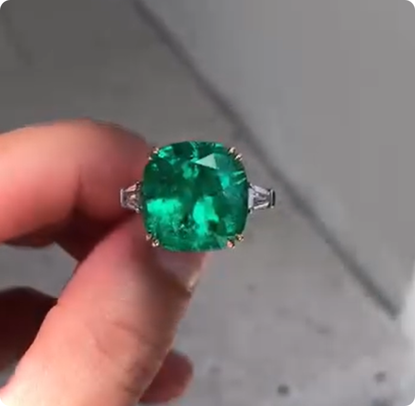 Timeless Classic 7ct Asscher Cut Emerald Sapphire Everyday Engagement Ring