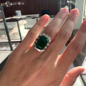 Vintage 3.8ct Emerald Cut Emerald Sapphire Cocktail Ring 