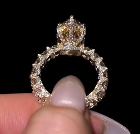 Luxurious 5.2ct Marquise Cut White Sapphire Wedding Ring