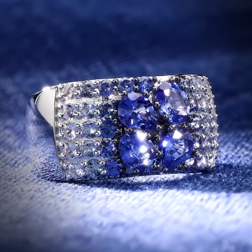 7.2ct Pear Cut Blue Sapphire Engagement Ring 