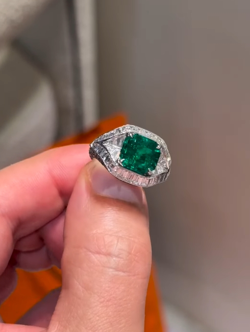 [Copy]5ct Princess Cut White Sapphire Yellow Gold Handmade Men's Ring