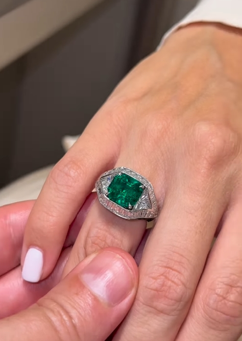 [Copy]5ct Princess Cut White Sapphire Yellow Gold Handmade Men's Ring