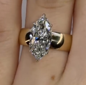 3.8ct Marquise Cut White Sapphire Wedding Ring 