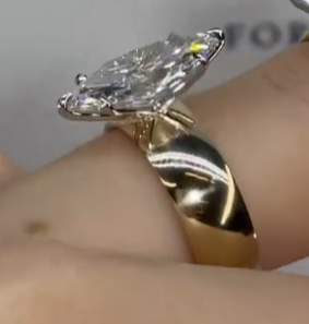 3.8ct Marquise Cut White Sapphire Wedding Ring 