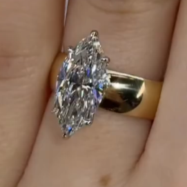 3.8ct Marquise Cut White Sapphire Wedding Ring 