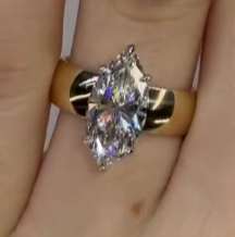 3.8ct Marquise Cut White Sapphire Wedding Ring 