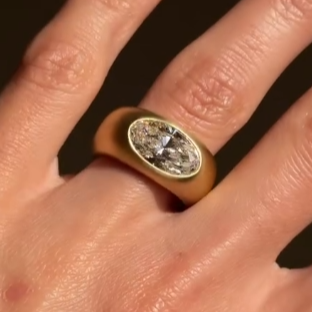 Modern Minimalist 4.1ct Oval Cut White Sapphire Solitaire Ring 