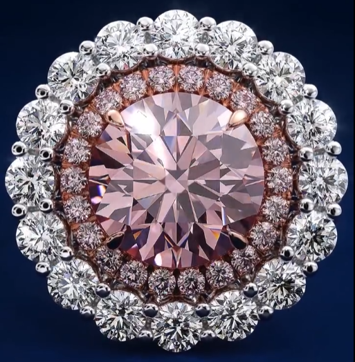 Romantic 6.3ct Round Cut Pink Sapphire Engagement Ring 