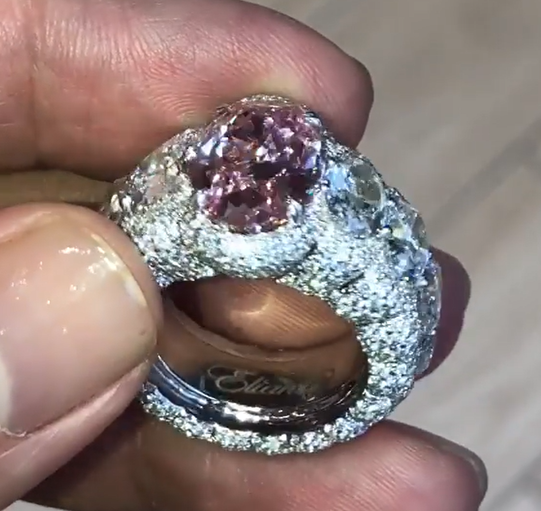 Fashion 7.5ct Oval Cut Pink Sapphire Fancy  Engagement Ring