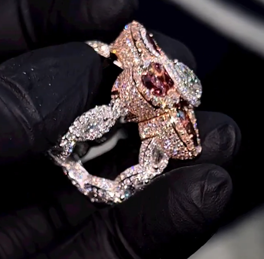 Victorian 3.6ct Marquise Cut Ruby Ensemble Ring