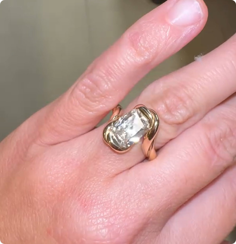 Art Deco 5ct Emerald Cut White Diamond Wedding