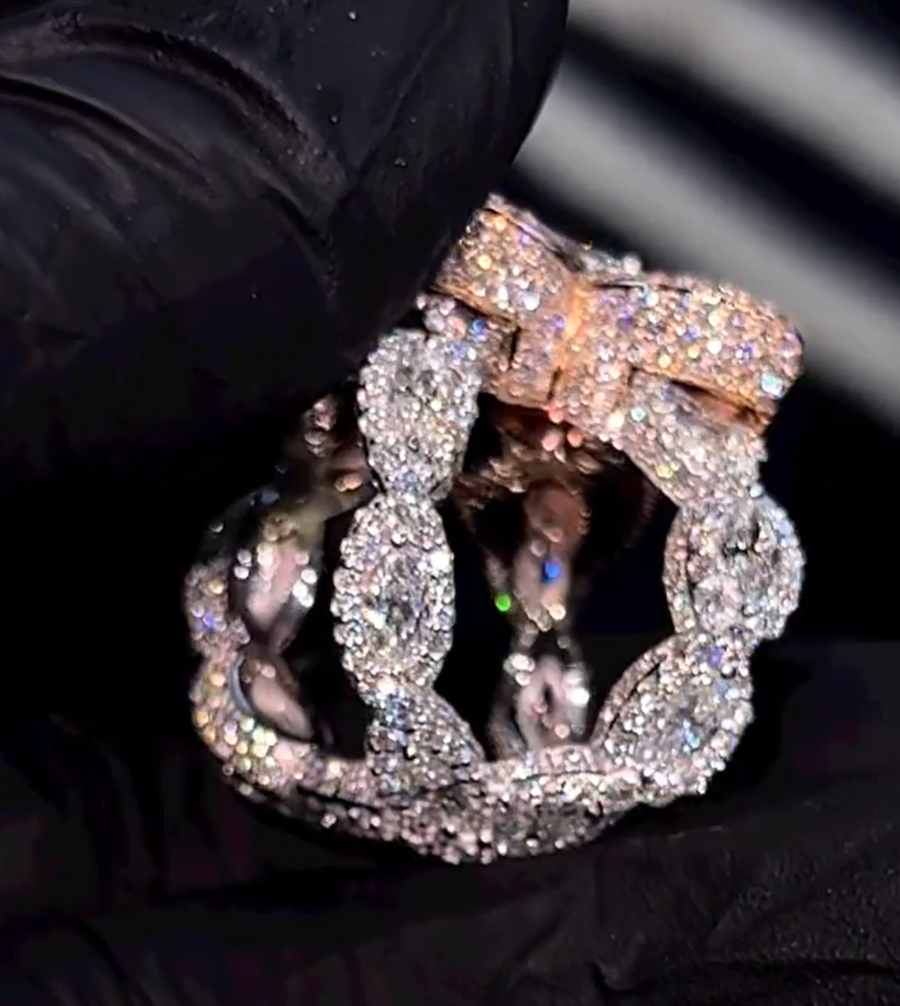 Victorian 3.6ct Marquise Cut Ruby Ensemble Ring