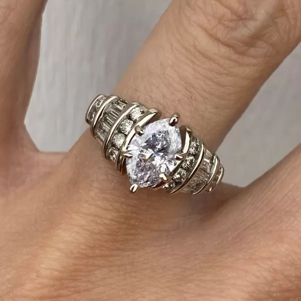 3.5ctw Marquise Cut White Sapphire Ring