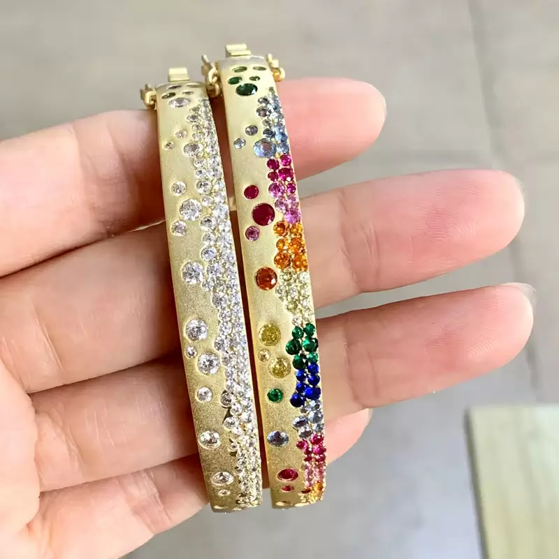 Flush Set Multicolor Sapphire Rainbow Starry Bangle