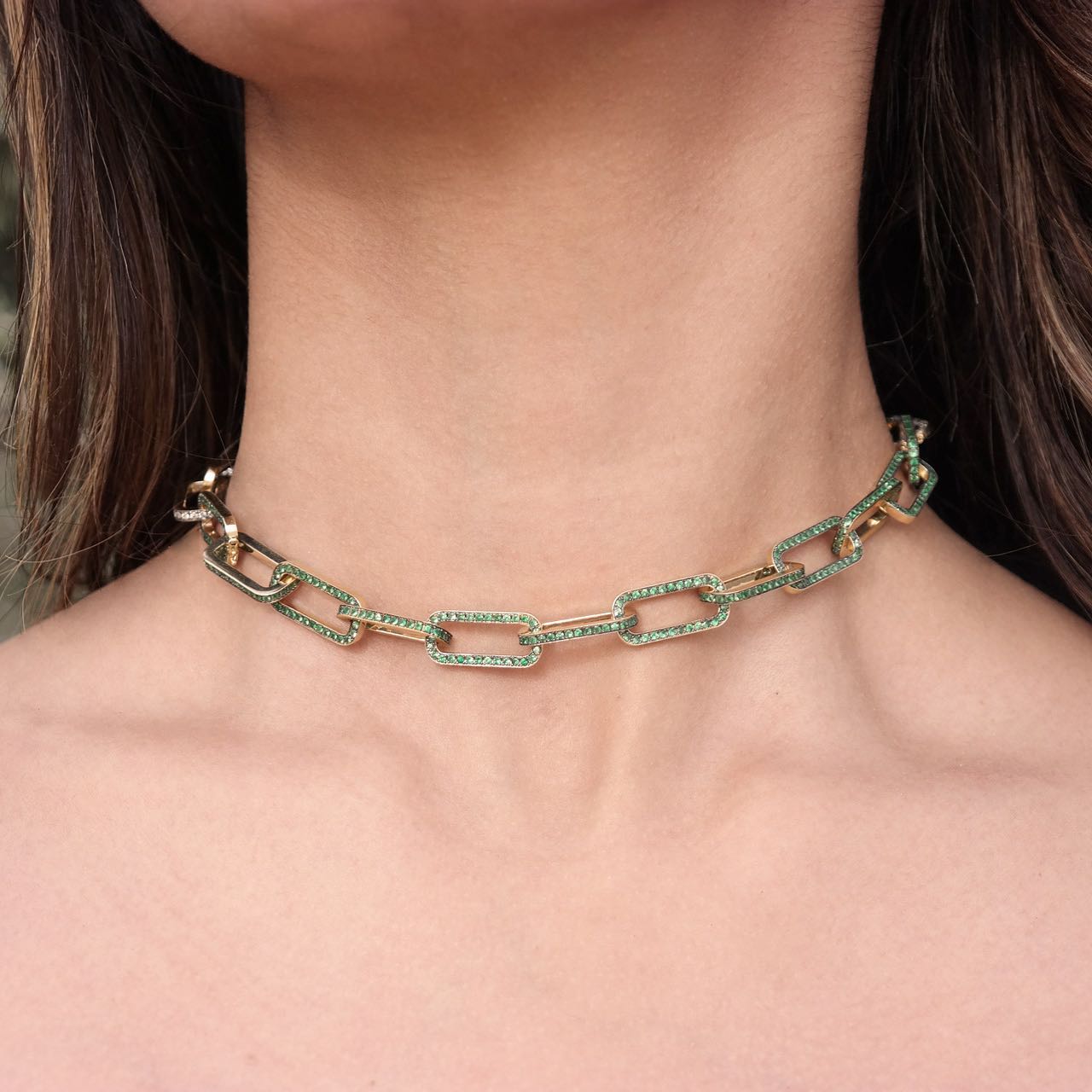 [Copy]Colorful four-leaf clover sparkling necklace