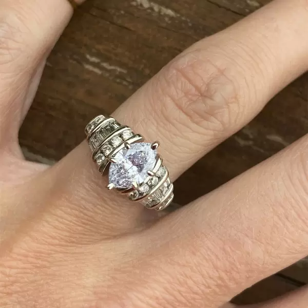 3.5ctw Marquise Cut White Sapphire Ring