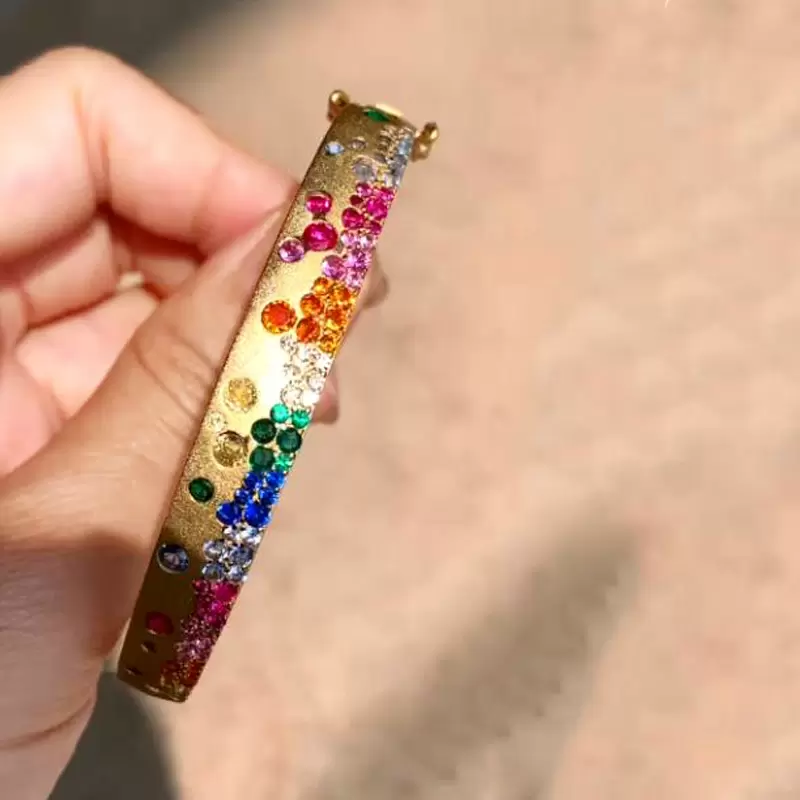 Flush Set Multicolor Sapphire Rainbow Starry Bangle