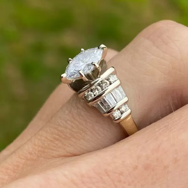 3.5ctw Marquise Cut White Sapphire Ring