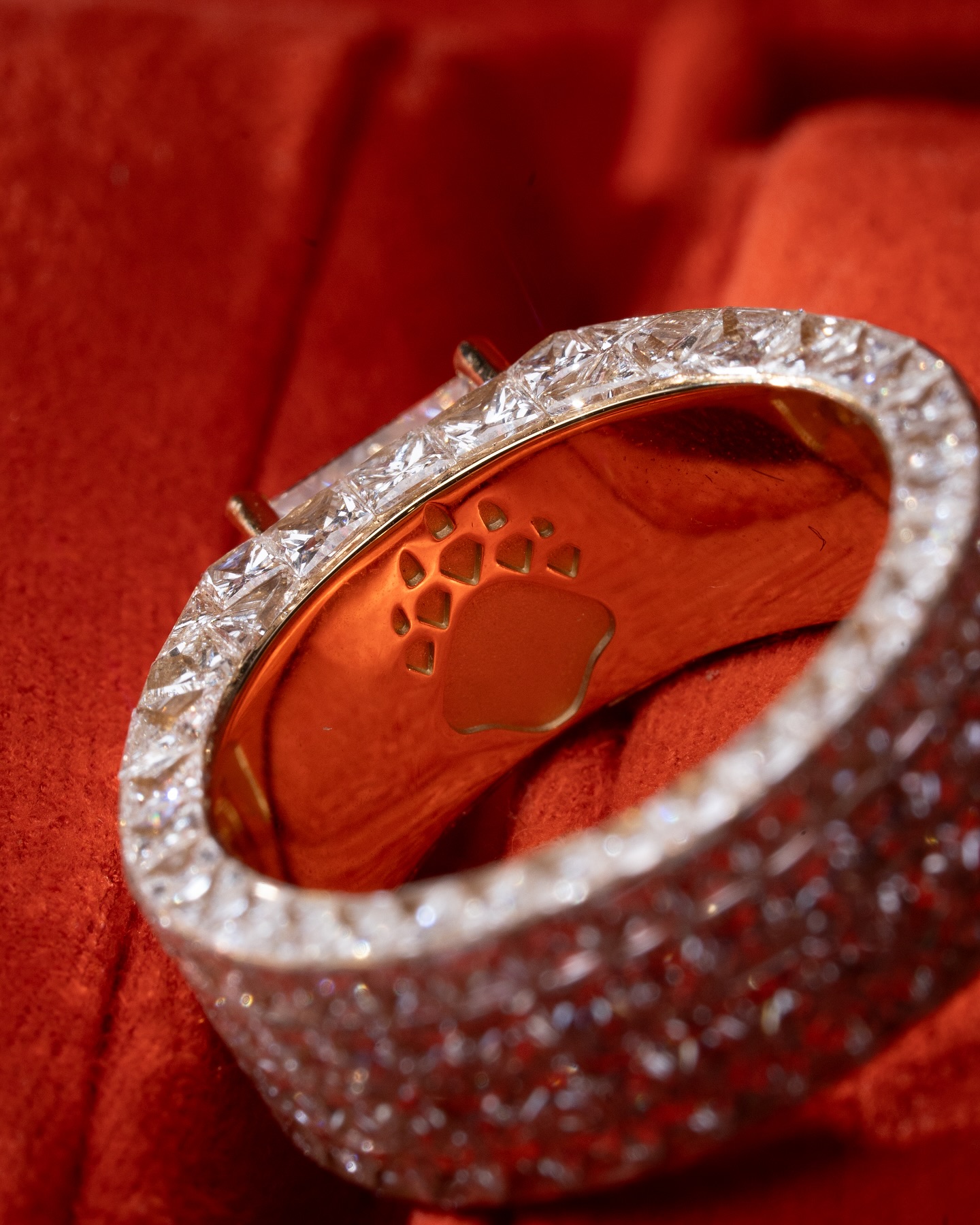 5.6ct Princess Cut White Sapphire Allover-set Men's Ring